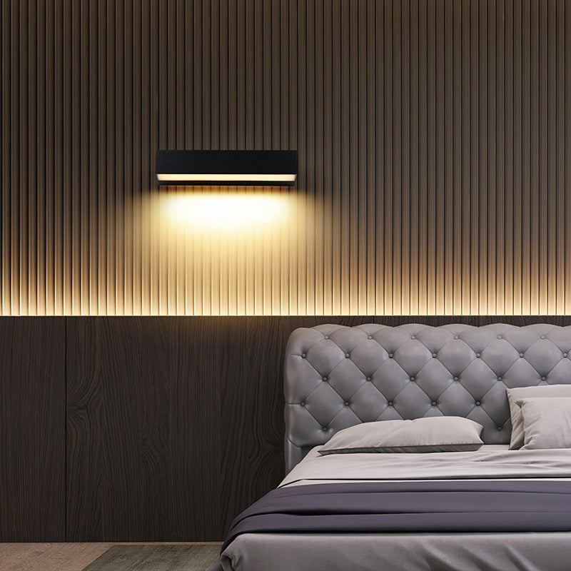Outdoor LED Wall Light, Long Black Aluminum LED Wall Sconces IP65 Waterproof Square Aluminum Wall Lamps