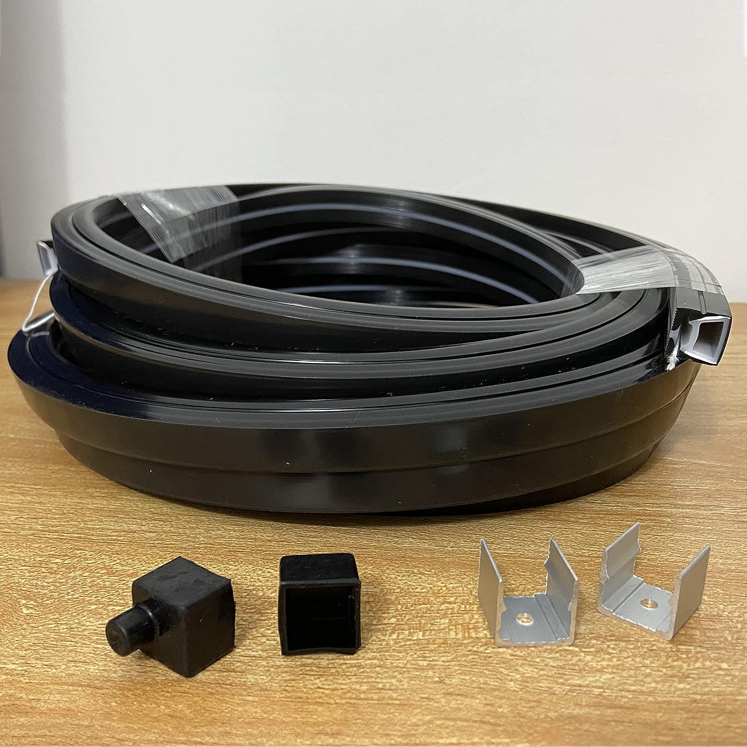 16.4FT(5Meters) 16*16mm 120° Top Emitting IP67 Waterproof Flexible Full Black Silicon LED NEON Tube Housing Fit for 10mm Wide LED Strip Light