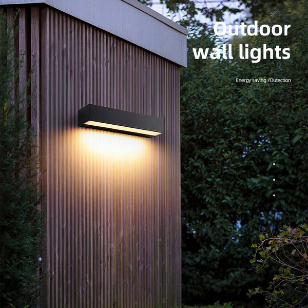 Outdoor LED Wall Light, Long Black Aluminum LED Wall Sconces IP65 Waterproof Square Aluminum Wall Lamps