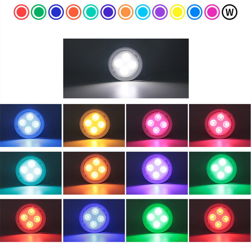 6 Pack LED Puck Lights, Black Finsih with Remote, RGBW Color Changing Under Cabinet Lights Wireless,13 Colors Changeable LED Closet Light Dimmable,AA Battery Operate Push Night Lights with Timer Function