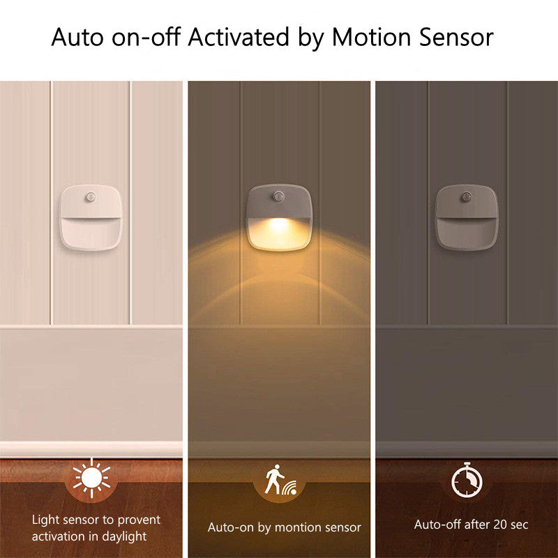 3 Pack LED Motion Sensor Light, Cordless Battery-Powered LED Night Light, Wall Light, Closet Lights, Safe Lights for Stairs, Hallway, Bathroom, Kitchen, Cabinet (White)