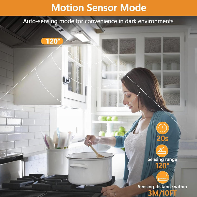 Rechargeable Motion Sensor Closet Light, Wireless for Kitchen, Wardrobe,  Hallway LED Puck Lights Sign