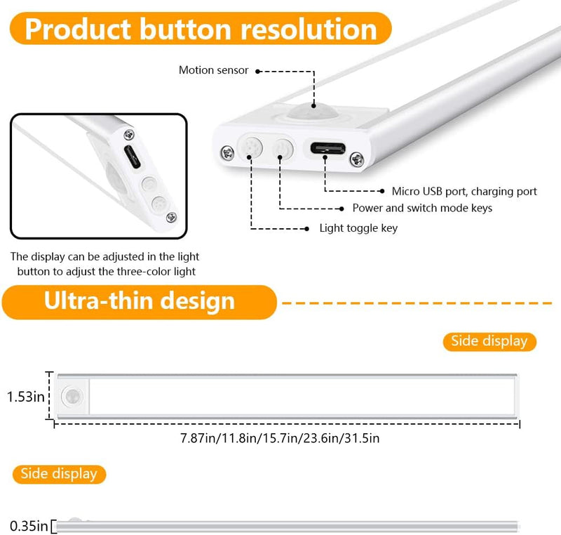 Sensor LED Potable Rechargeable Light