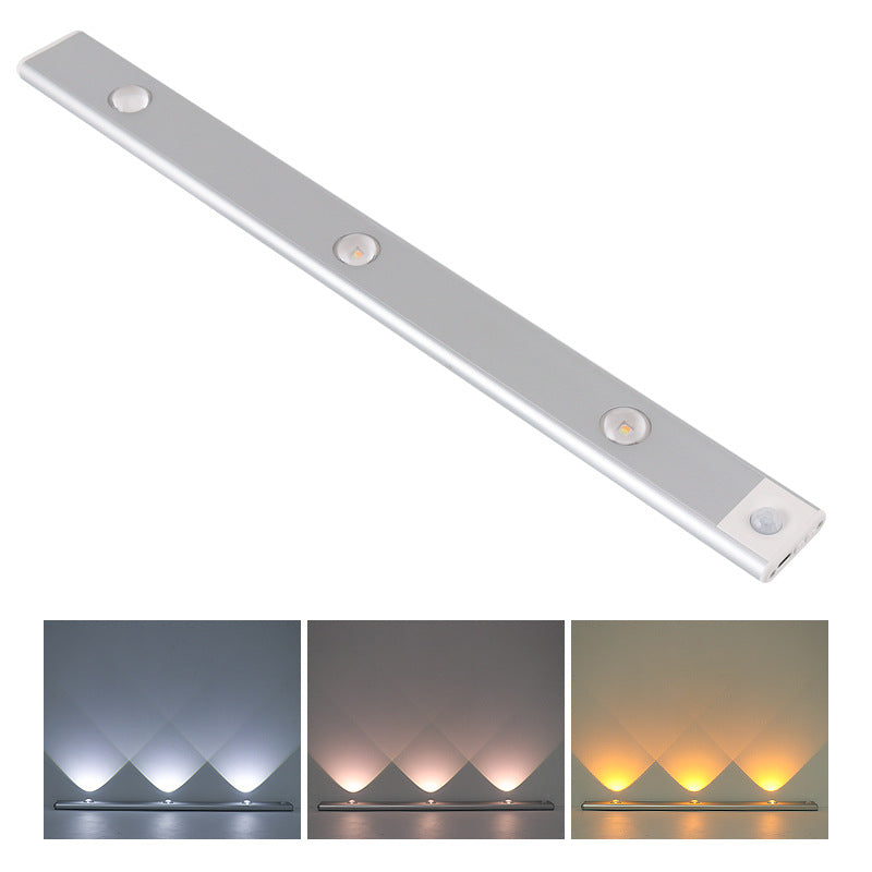 2 Pack 3-Color Dimmable LED Motion Sensor Under Cabinet Light, Rechargeable Magnetic Wireless Under Counter Lighting for Kitchen Bedroom Closet Cupboard Wardrobe Stairs Corridor