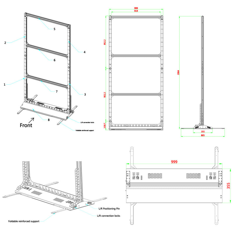 Portable Rolling LED Poster Display, Dual Side Screen