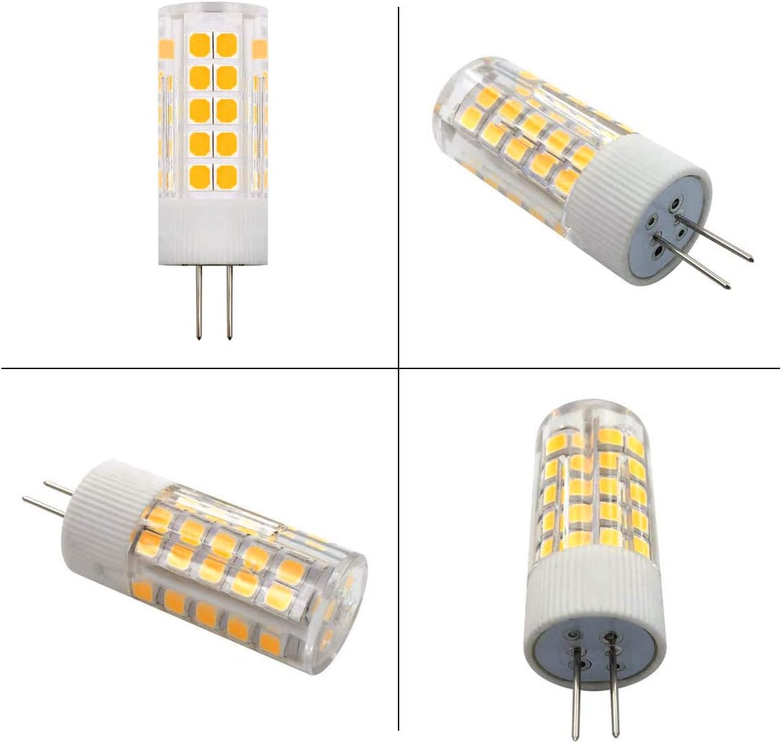 110V-130V /200-240V AC G4 Bi-Pin Base Spotlight Lighting Dimmable 5W Replace 45W G4 Halogen Lamp, for Under-Cabinet Lights, Ceiling Lights, Pack of 10