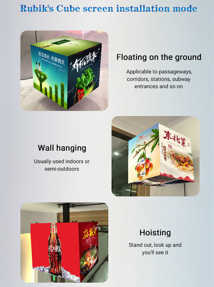P2.5 Outdoor 5 Faces Magic Cubic LED Display with Each Face in Size 320x320 mm