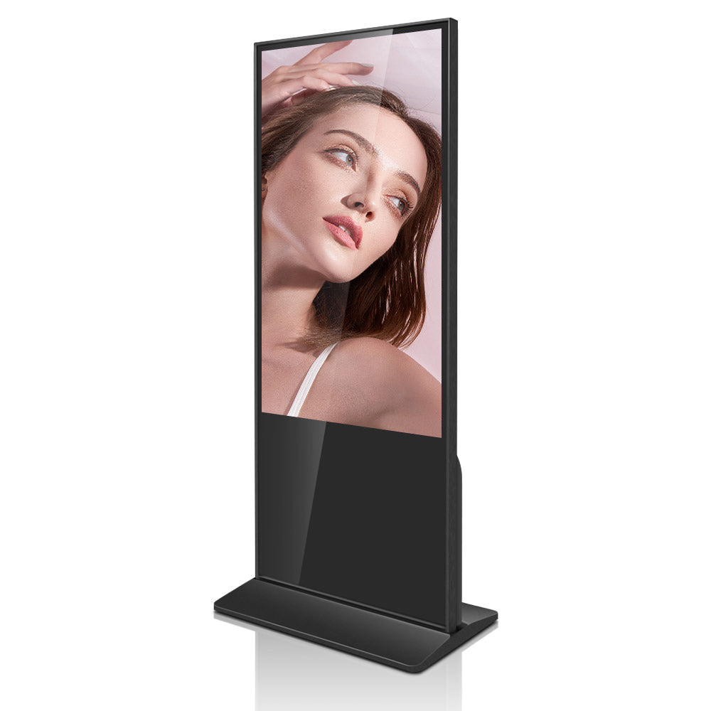 49'' Touch Screen LCD Digital Signage, Free Standing LCD Digital Poster Kiosk, w/ IR Touch, Single Sided, Android OS, Caster Wheels