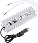 Waterproof IP67 LED Power Supply 110V AC to 12V DC Driver Transformer 3-Prong Plug 3.3 Feet Cable