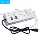 Waterproof IP67 LED Power Supply 110V AC to 12V DC Driver Transformer 3-Prong Plug 3.3 Feet Cable