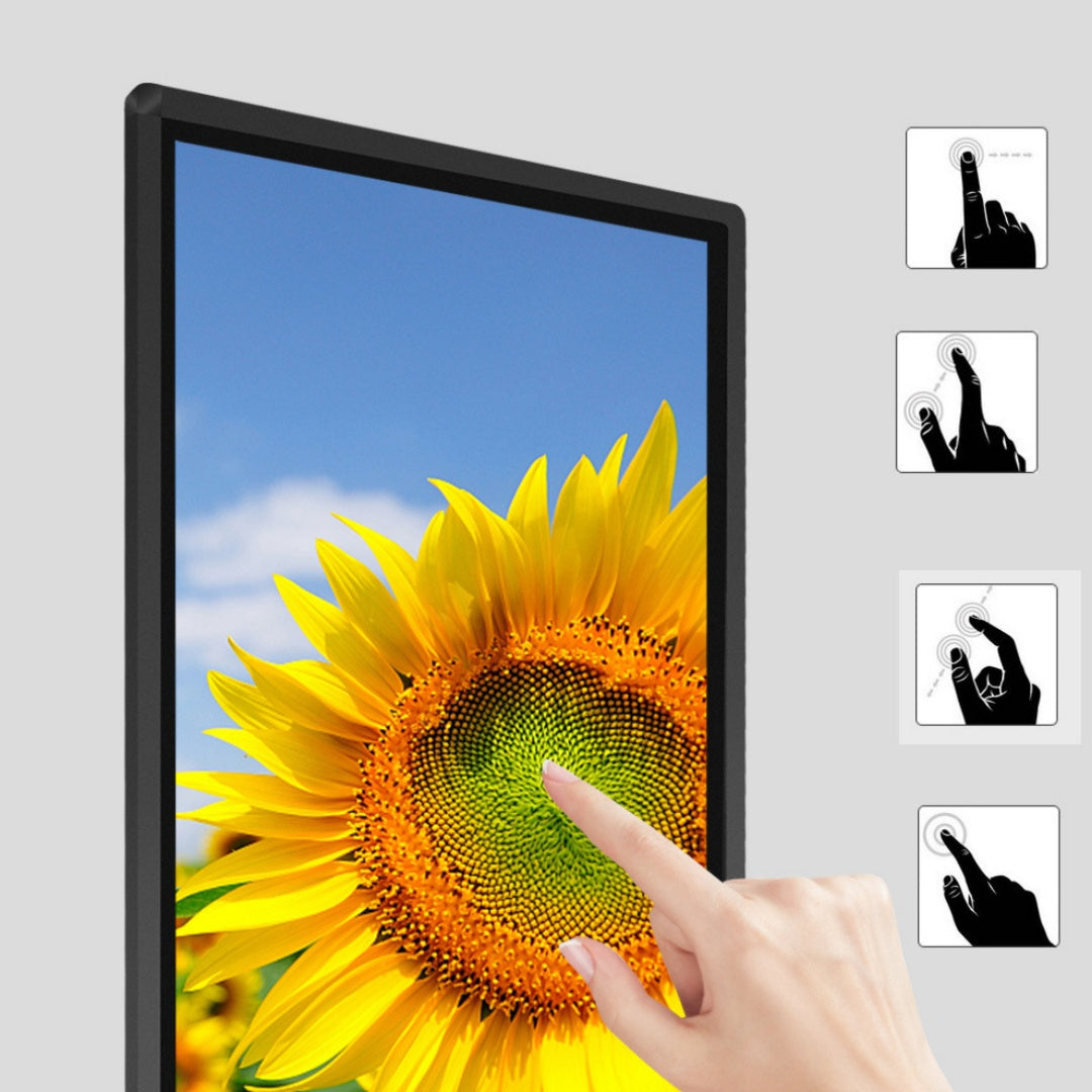 49'' Touch Screen LCD Digital Signage, Free Standing LCD Digital Poster Kiosk, w/ IR Touch, Single Sided, Android OS, Caster Wheels
