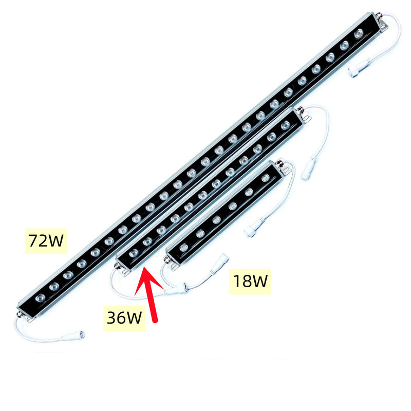 20'' RGBW SMD5050 24V 36W LED Wall Washer Light, Tempering Glass Cover IP67 Waterproof Grade,Energy Saving Linear Strip Light Supplies for Bridge, Hotel, Mega Bar Christmas Advertising Boards, Billboard,Building Commercial Lighting