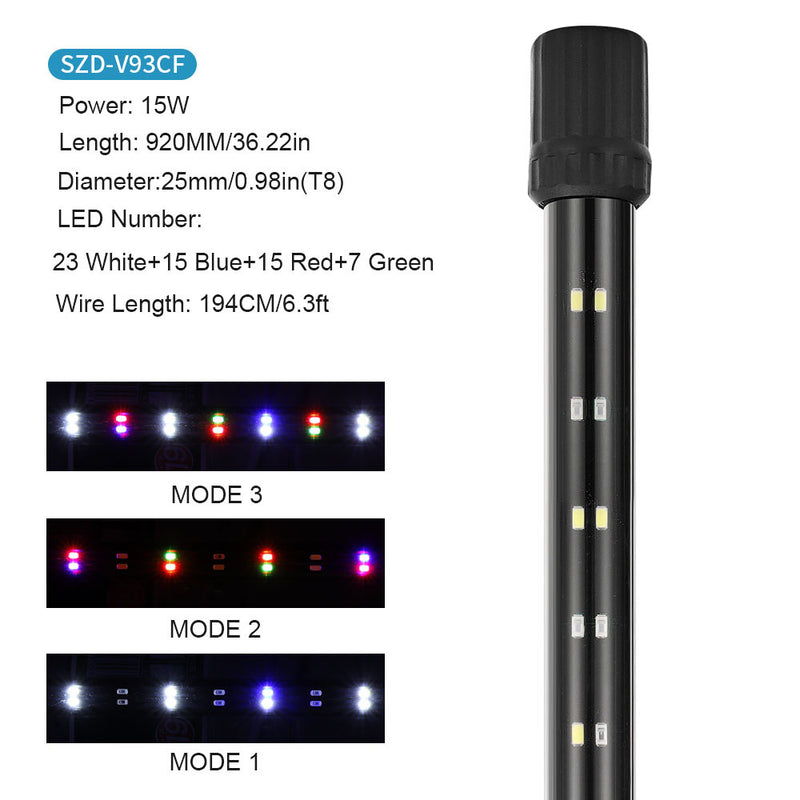 Aquarium LED Light Waterproof Fish Tank Light with Switching Colors Fish Tank Background Light Multi-Colored Tube Light for Decoration