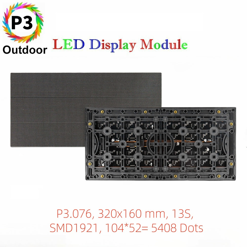 M-OD3L P3.076 Outdoor LED Display Module, Full RGB 3.076mm Pixel Pitch LED Panel in 320*160mm with 5048 dots, 1/13 Scan, 5000 Nits  for Outdoor LED Display Screen
