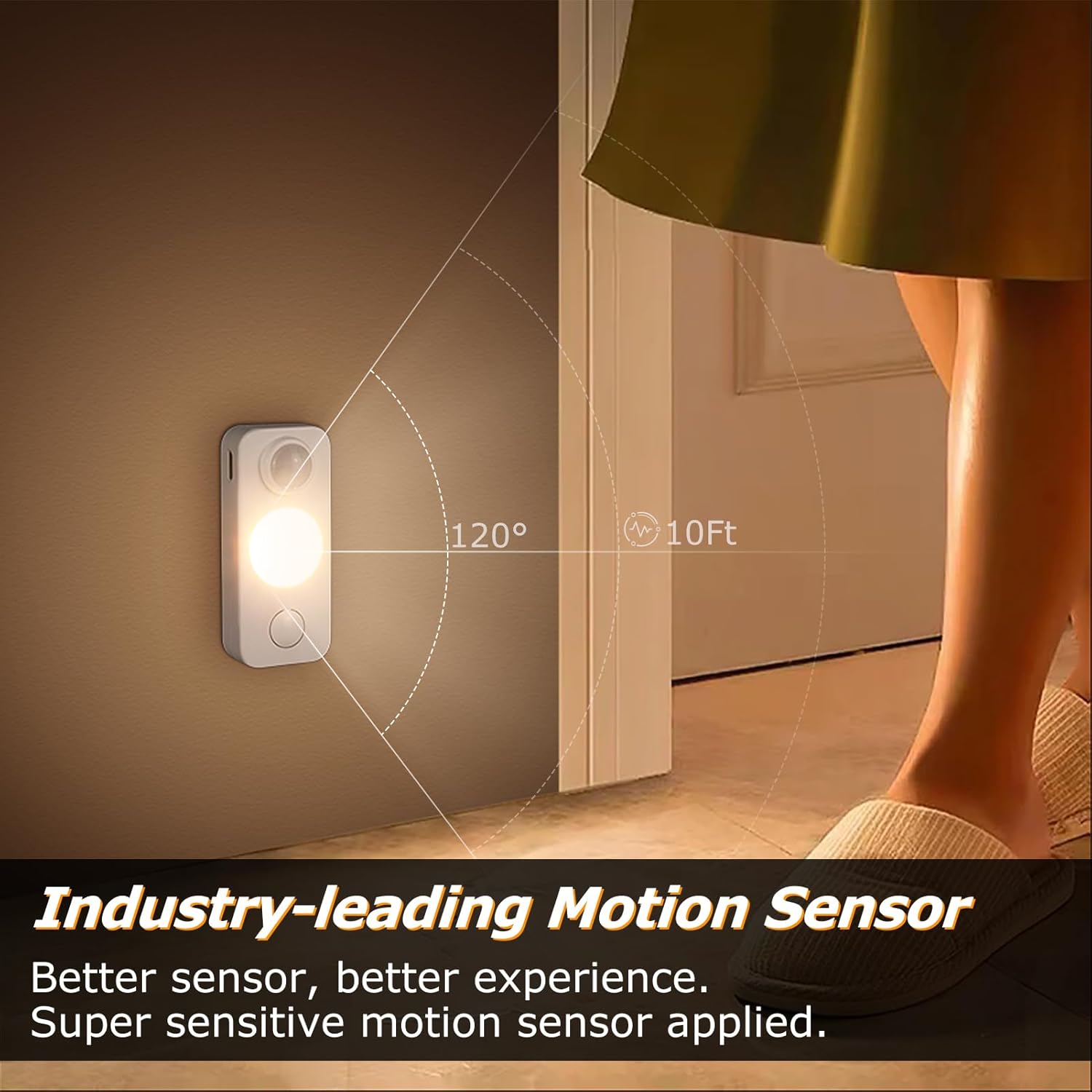 LED Motion Sensor Puck Lights, Rechargeable Cabinet Lights, Wireless LED Night Light for Closet, Drawer, Shelf, Under Cabinet, Warm White 6Pack, USB Charging Cord Included