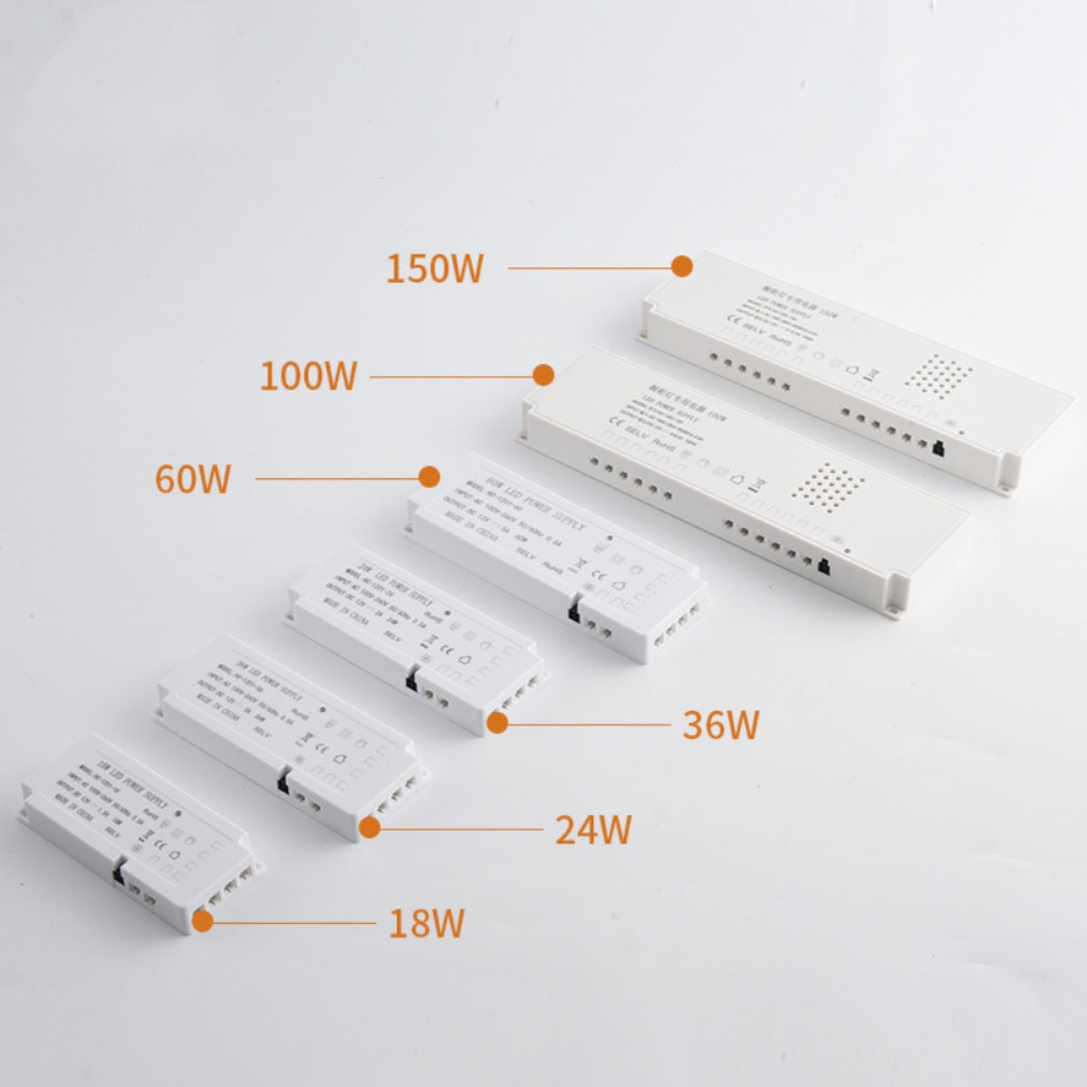 Power Supply with Dupont Interface Output Ports for LED Under Cabinet Lights