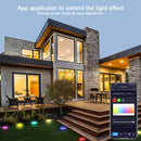 Outdoor Ground Lights 15 Bulbs 32.8FT Smart RGB+IC Pathway Lights, APP Controlled Waterproof RGB Landscape Lighting Work with Alexa