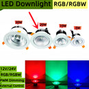 FREE SHIPPING 4 Pack RGBW LED 24V 20W Recessed Ceiling Lights Photo Wall Lighting Light Fixtures Luminous Recessed Downlight Energy Saving Clothing Store Hotel Lighting Bar Lighting dancing Room Lighting