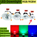 FREE SHIPPING 4 Pack RGBW LED 5W Recessed Ceiling Lights Photo Wall Lighting Light Fixtures Luminous 350(LM) Recessed Downlight Energy Saving Clothing Store Hotel Lighting Bar Lighting Dancing Room Lighting