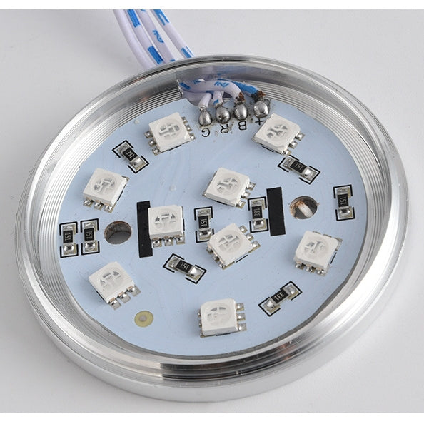 RGB LED Under Cabinet Lighting Silver Rounded Aluminum Alloy Shell 2W 12VDC  Puck Light for Motorhome, Caravan, Truck, Kitchen, Wine Cabinet, Wardrobe