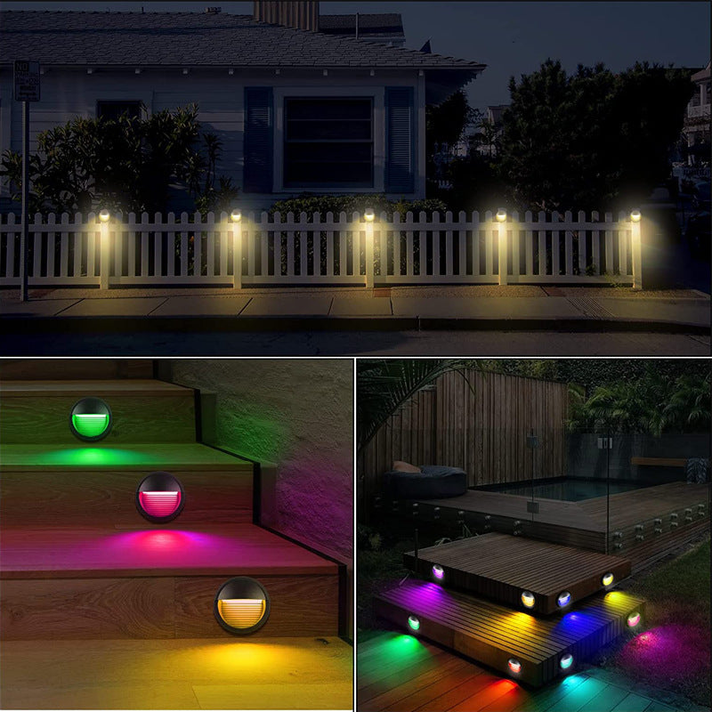 6PCS Pack Low Voltage LED Deck Lights, RGBWW Color Landscape Stair Railing Light Fixture with 4W Integrated LED,12V AC/DC Accent Lighting with Black Powder Coated Aluminum Finish