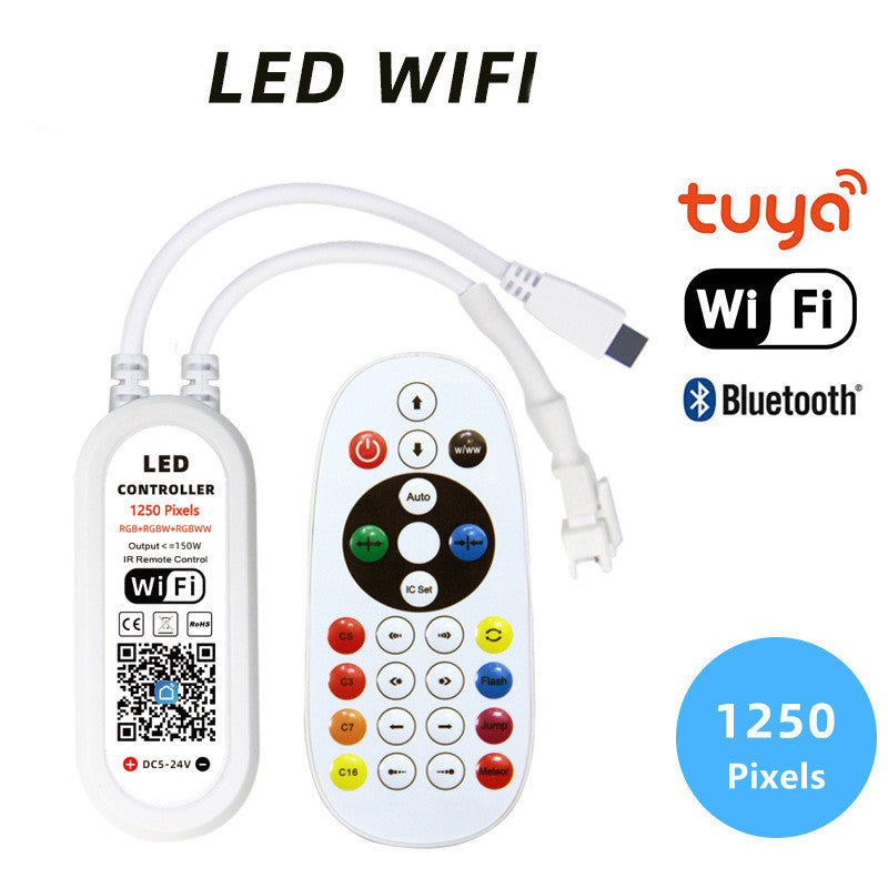 RGB, RGBW, RGBWW SPI LED Controller WiFi Music Controller for Addressale LED Strips and Panels Support WS2811 WS2815 WS2801 SK6812 WS2813 SK9822 APA102C etc iOS/Android App Control