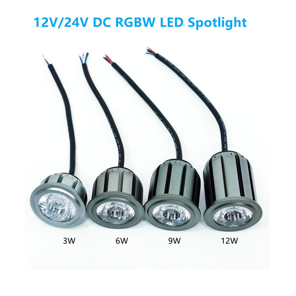 RGBW 12V 24V low voltage LED spotlight 3W 6W 9W 12W