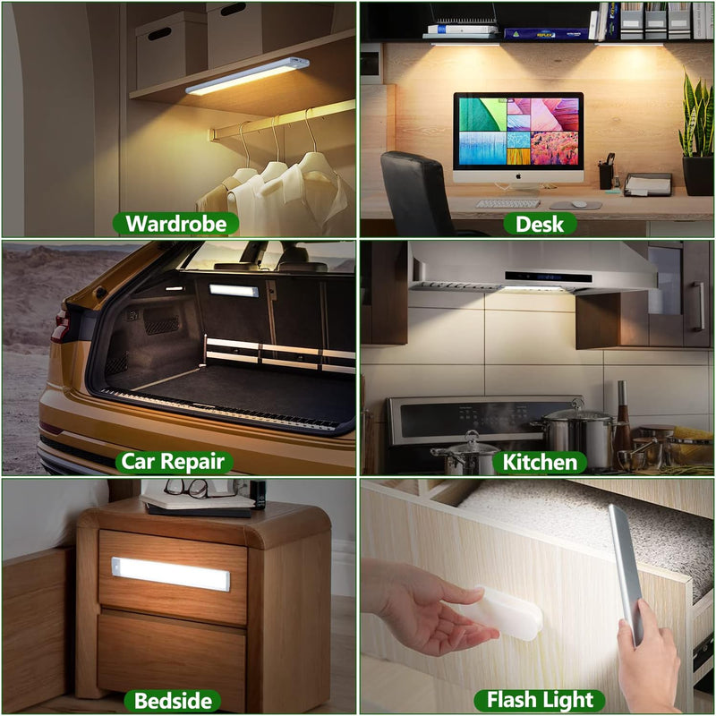 3W Super Bright Cob Under Cabinet Light LED Wireless Remote Control  Dimmable Wardrobe Night Lamp Home Bedroom Closet Kitchen