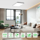 LED Ceiling Light Fixture Flush Mount, 12 Inch 24W, Indoor LED Ceiling Lights, 3200LM Bright Square LED Ceiling Light, Flat Slim Lighting Fixture for Bedroom Stairwell Hallway Kitchen