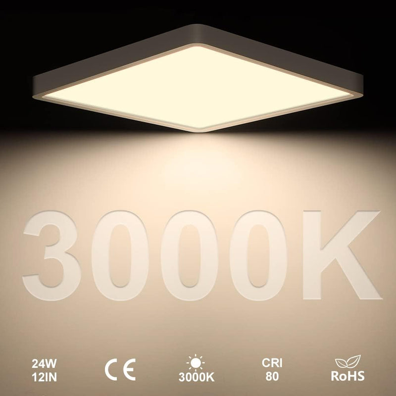 2 Pack LED Ceiling Light Fixture Flush Mount, 12 Inch 24W, Indoor LED –  LEDLightsWorld