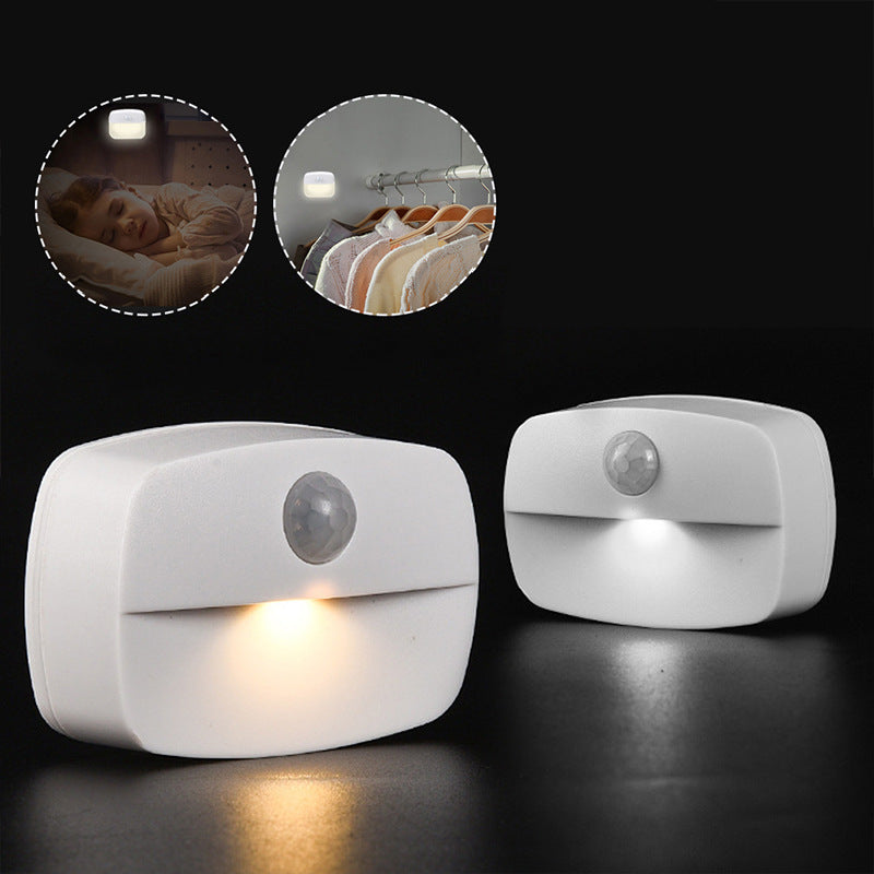 4Pack PIR Motion Sensor LED Night Light, Motion Activated Under Cabinet Light, Battery Operated Stick-on Anywhere Motion Activated for Kitchen Stairway (Battery not included)