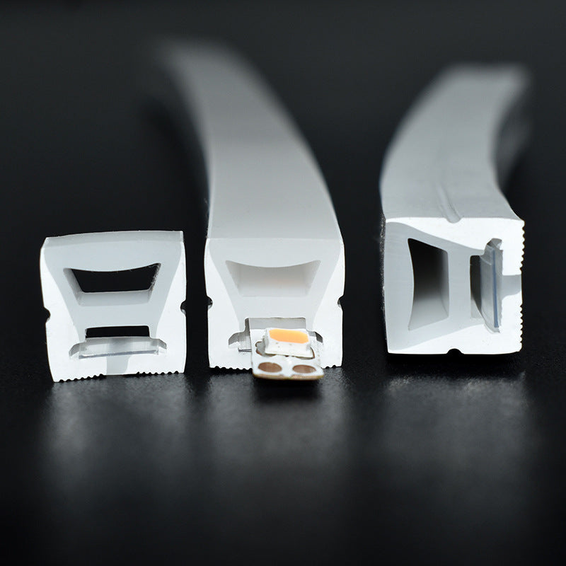 1M/5M/10M/20M Pack of T1010 LED Neon Light Housing Kit with End Caps and Mounting Clips, Flexible Neon Channel Fit for 6mm Wide LED Strip Lights