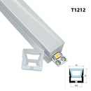 1M/5M/10M/20M Pack of  T1212  LED Neon Light Housing Kit with End Caps and Mounting Clips, Flexible Neon Channel Fit for 8mm Wide LED Strip Lights