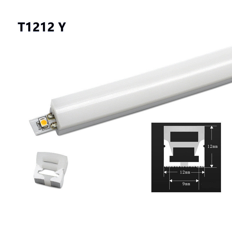 1M/5M/10M/20M Pack of T1212 3 Sides Postive Lighting Flexible LED Neon Light Housing Kit with End Caps and Mounting Clips Fit for 8mm Wide LED Strip