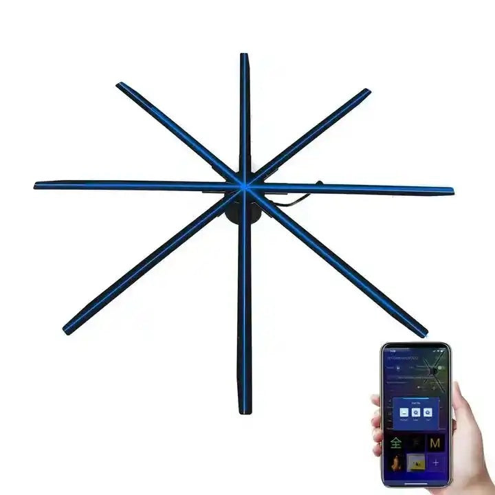 Free Shipping (150M) 150cm 3D Hologram Fan High Brightness Remote Control 8 Blades 3Display LEDs Advertising Display