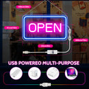 Vibrant LED "OPEN" Sign with Smart Control 16"x 9"for Business, Adjustable Brightness Neon Open, Bright Electric Light Up Open Sign with 5V USB power for Bars, Stores, Coffee Shop, Hotel, Window, Outdoor.