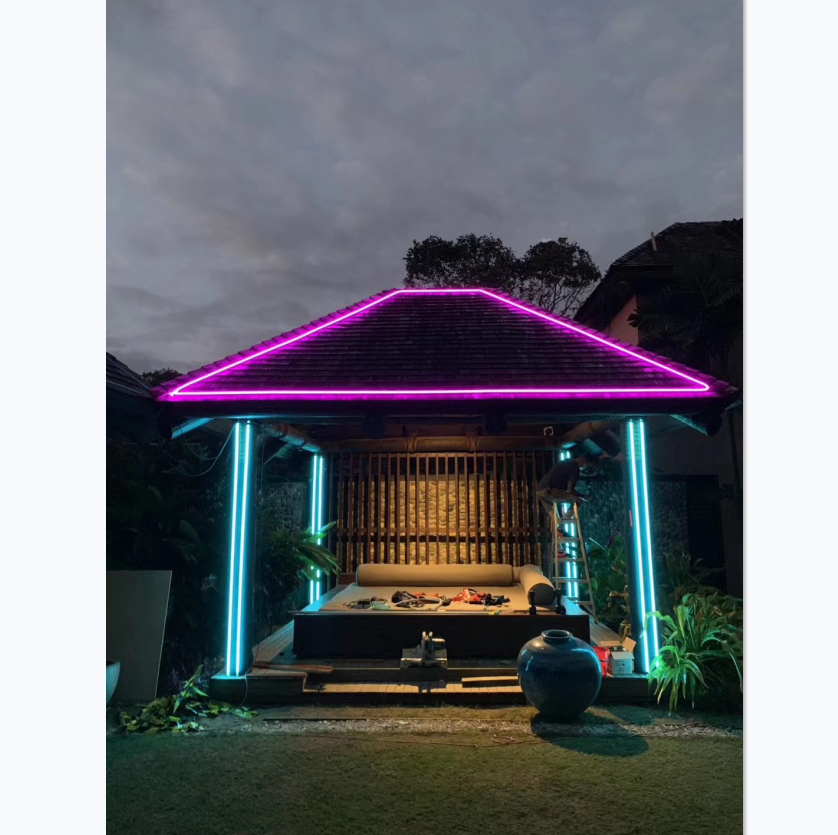 1M/5M/10M/20M  Pack of T1313 LED Neon Light Housing Kit with End Caps and Mounting Clips, Flexible Neon Channel Fit for 8mm Wide LED Strip Lights