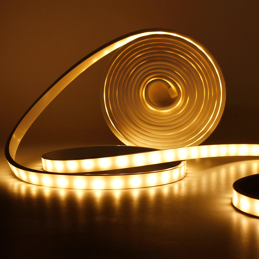16.4ft/5M DC12V 5*13mm LED Waterproof Flexible Silicone Neon LED Strip with 300LED SMD3528 LED Light