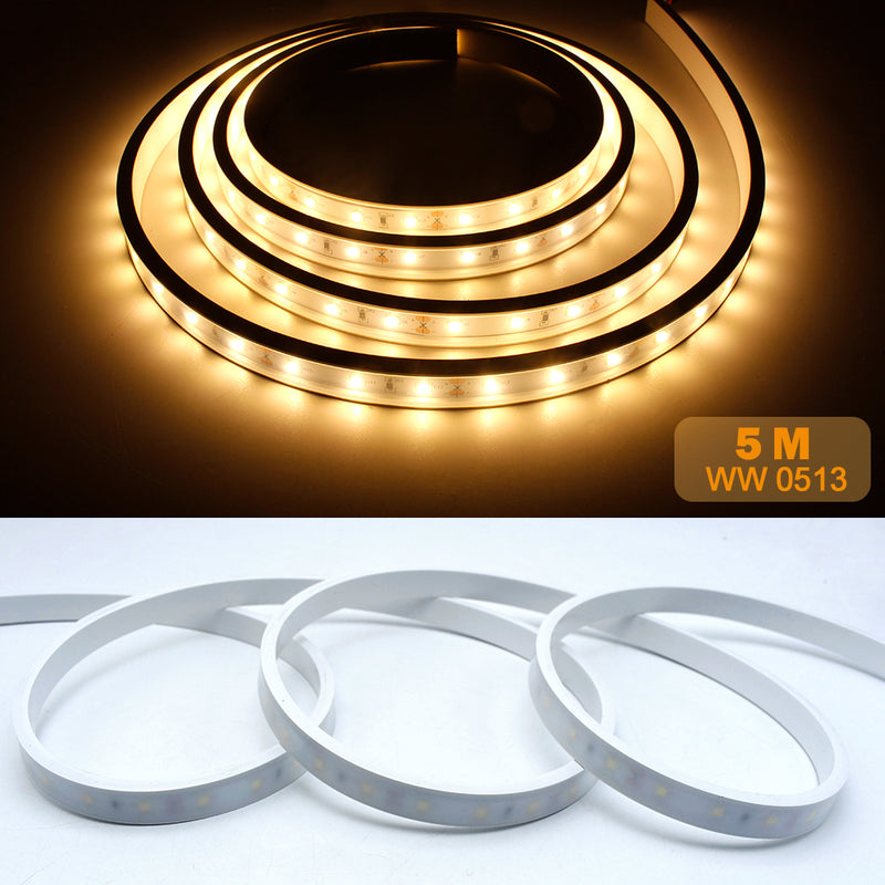 16.4ft/5M DC12V 5*13mm LED Waterproof Flexible Silicone Neon LED Strip with 300LED SMD3528 LED Light