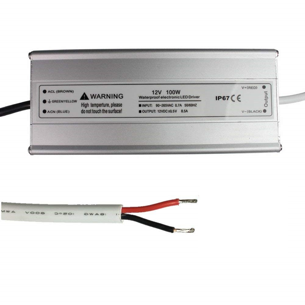 Outdoor Waterproof IP67 Metal Housing LED Transformer Power Supply AC110V / 220V to DC 12V/24V