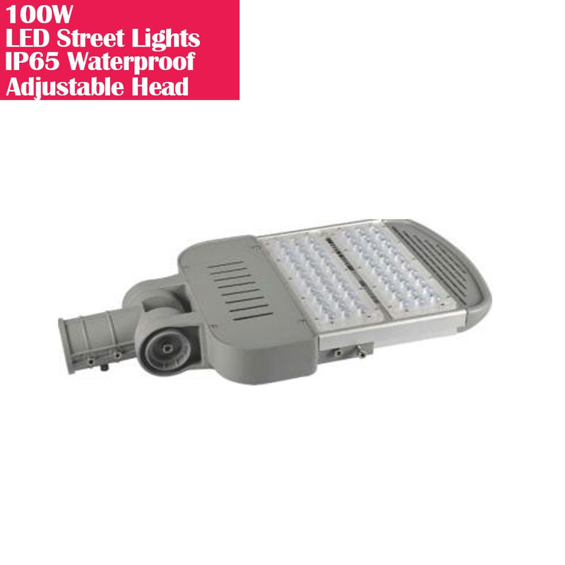 100W IP65 Waterproof Adjustable Head LED Street Lights Modular LED Pole Light Outdoor 120LM/W CRI80+ Warm White 3000K