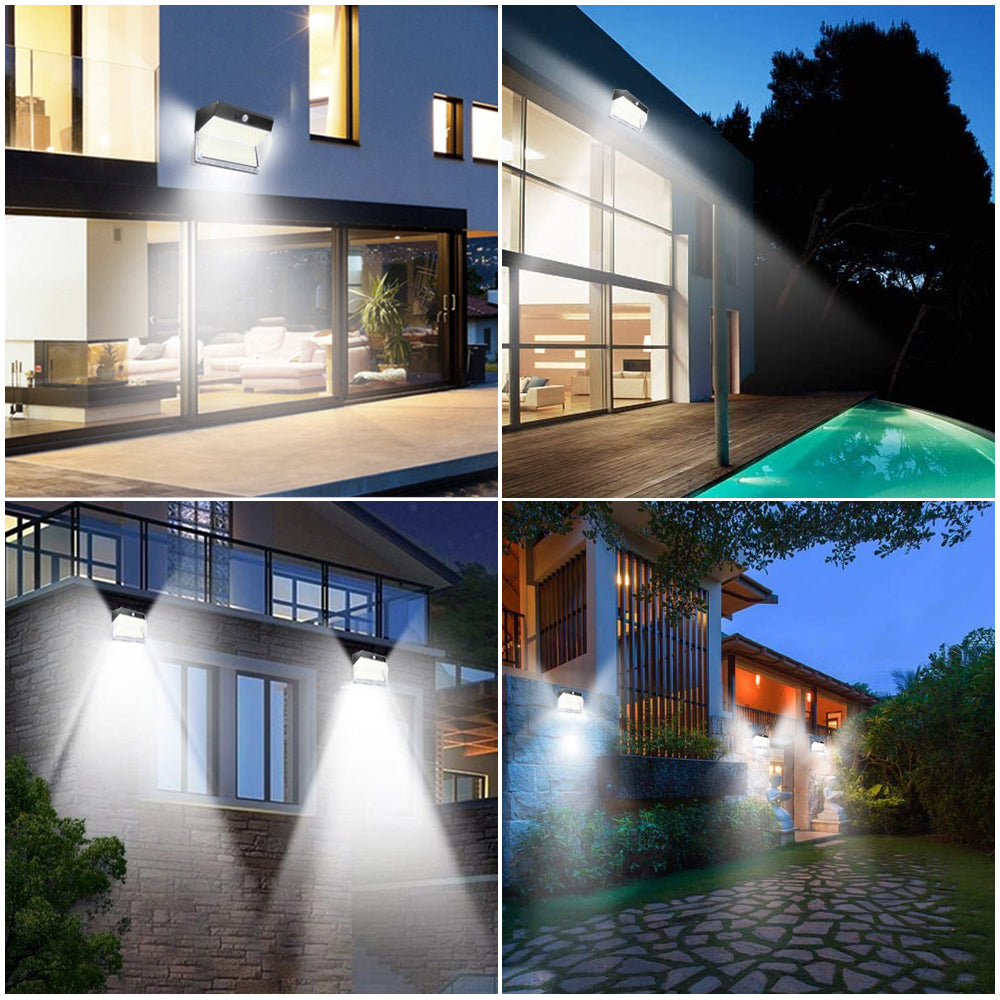 2 Pack Solar Lights Outdoor 262 LEDs Wireless Waterproof Security Solar Motion Sensor Wall Lights