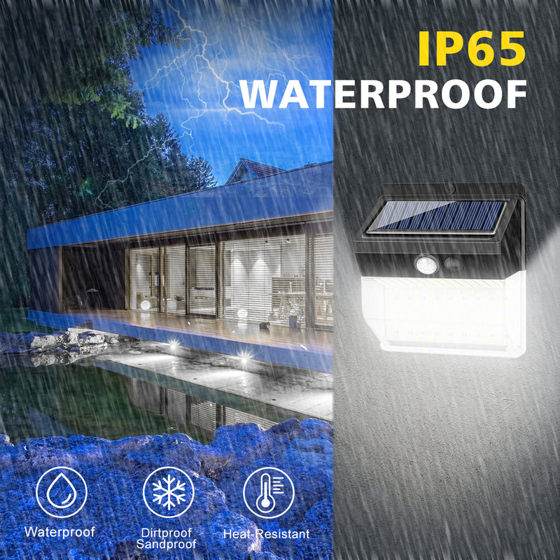 2 Pack Solar Lights Outdoor 136 LEDs Wireless Waterproof Security Solar Motion Sensor Wall Lights