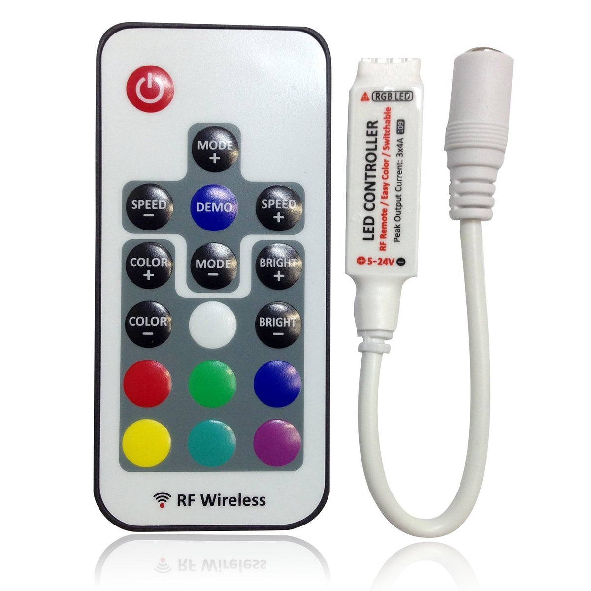 R&b Controller Key RGB LED Strip Controller Demo – Mini RF Wireless Controller with 10-Ke