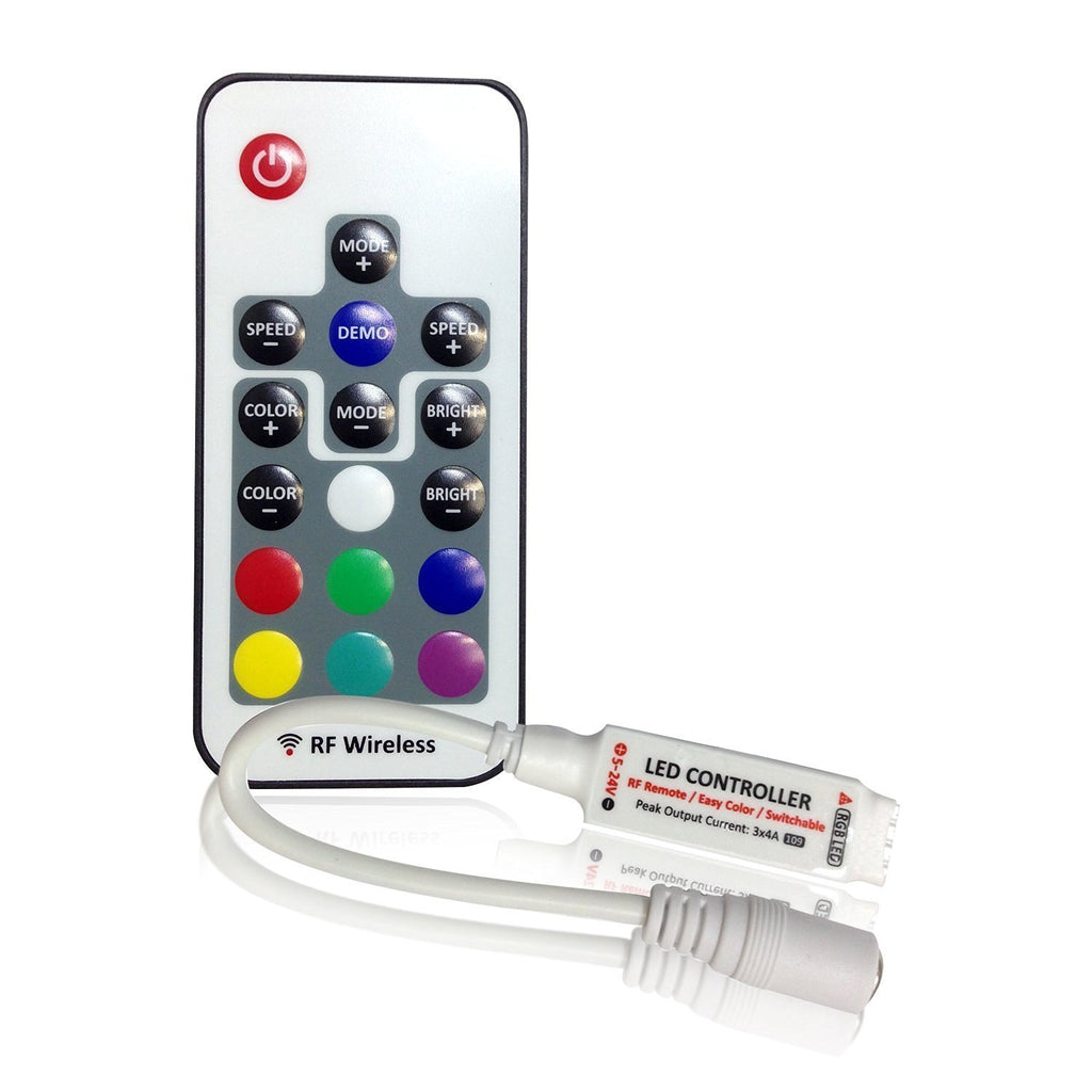 RGB LED Strip Controller – DC5V-24V 12A | Mini RF Wireless RGB Control