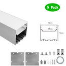 5 Pack H7676 Big Aluminum Extrusion Channel for Pendant Mounting Linear Office Lighting System