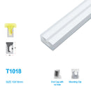 1M/5M/10M/20M  Pack of T1018 LED Neon Light Housing Kit with End Caps and Mounting Clips, Flexible Neon Channel Fit for 10mm Wide LED Strip Lights