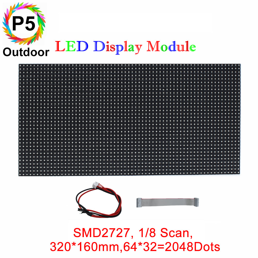 M-OD5L P5 Outdoor LED Display Module, Full RGB 5mm Pixel Pitch LED Panel in 320*160mm with 2048 dots, 1/8 Scan, 5000 Nits for Outdoor LED Display