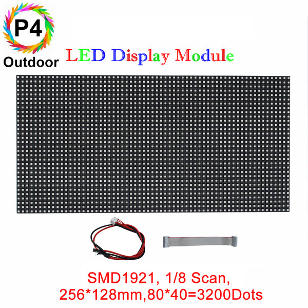 M-OD4 P4 Normal Outdoor Series LED Module,Full RGB 4mm Pixel Pitch LED Tile in 256*128mm with 2048 dots, 1/8 Scan, 5000 Nits  for Outdoor Display