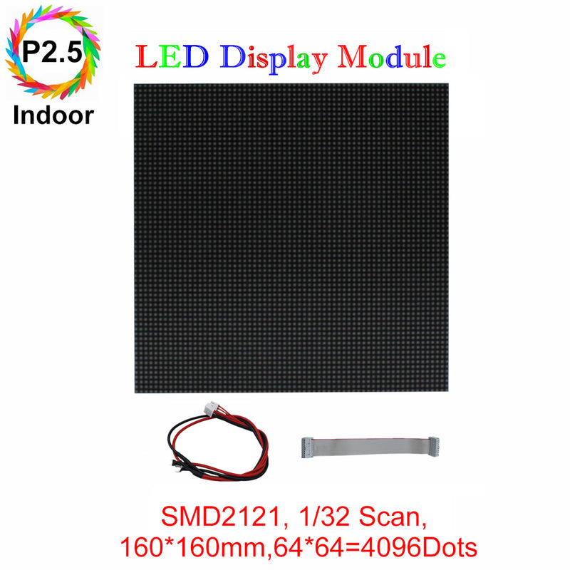 M-ID2.5 P2.5 Indoor LED Module,Full RGB 2.5mm Pixel Pitch LED Display Tile in 160*160mm with 4096 dots, 1/32 Scan, 800 Nits for indoor Display